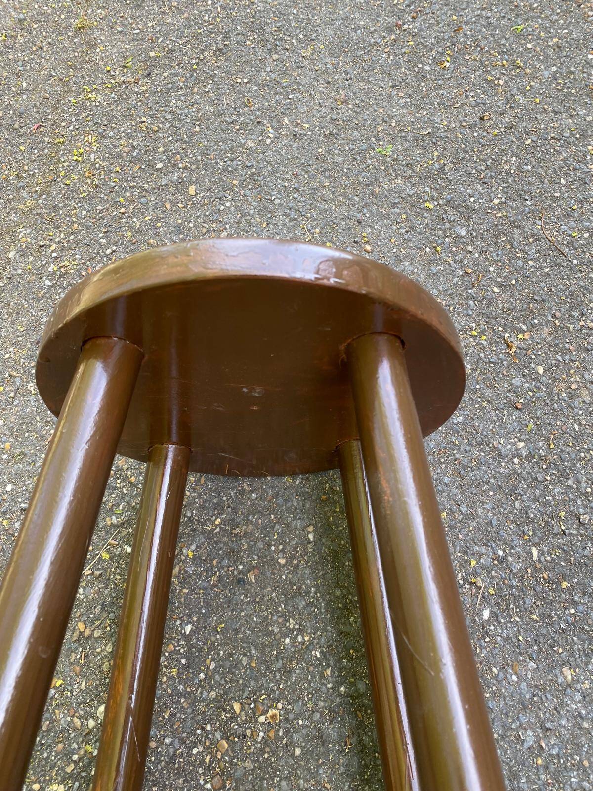 Vintage high bar stool in solid wood 72cm
