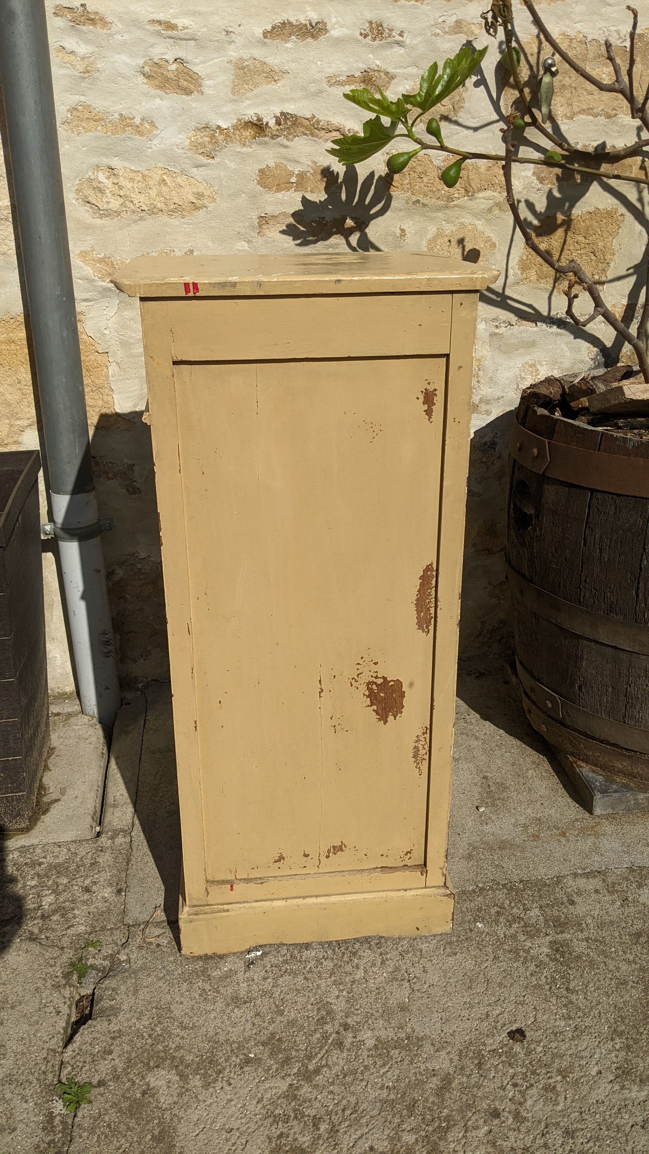 Old wooden bedside yellow patina circa 1900