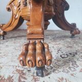 Napoleon III octagonal centre table in marquetry walnut.