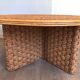Large Round Coffee Table in Rope and Wood, in the Style of Audoux-Minet, Fra