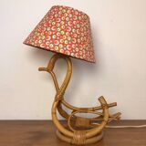 Lampe rotin forme cygne vintage