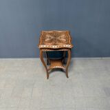 Graceful antique carved wooden side table