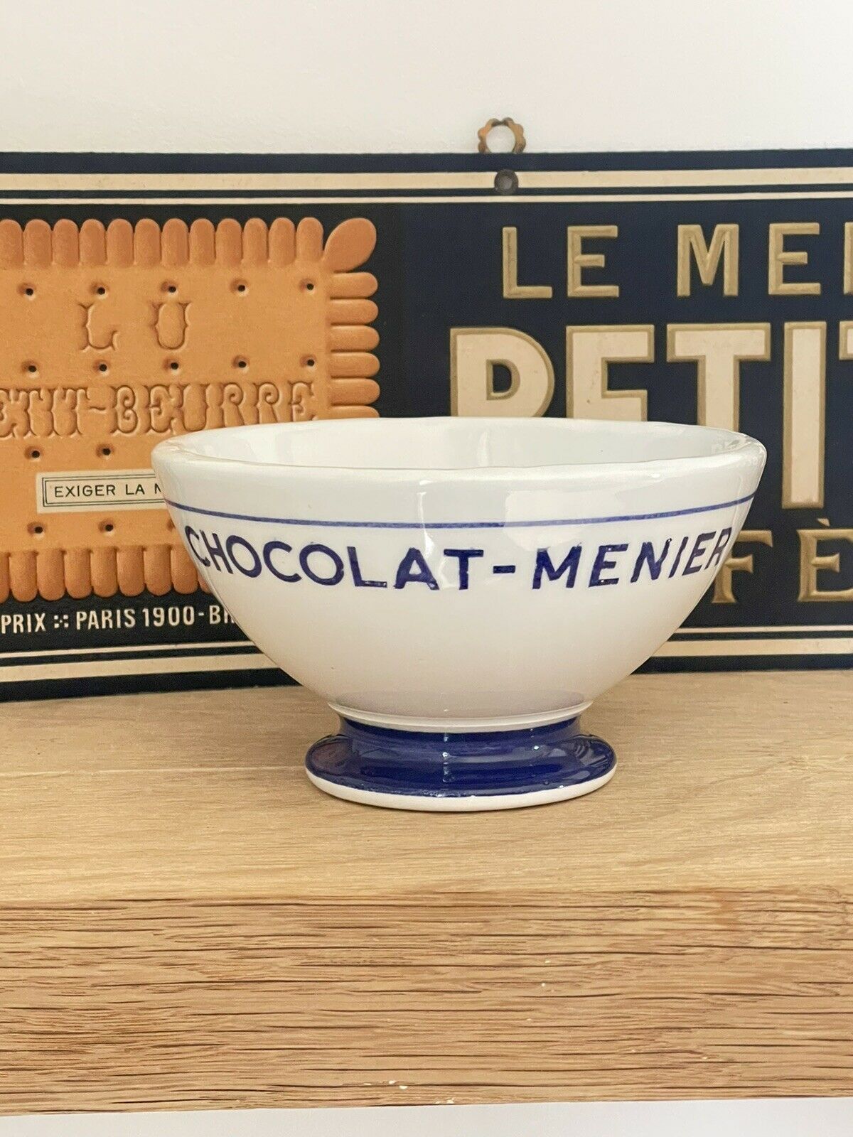Bowl in faience chocolate menier advertising grocery hbcm