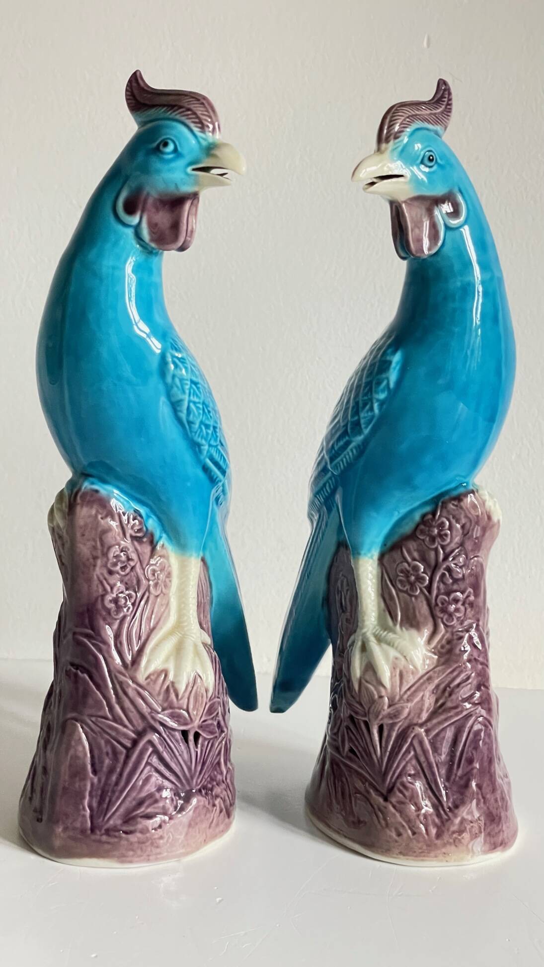 Pair of phenix birds chinese porcelain early 20th century