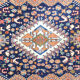 Petit médaillon de laine fine zone Tapis traditionnel bleu orangé Tribal Tapis- 52x125cm