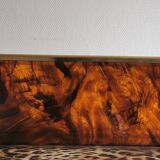 Tortoiseshell and brass lucite magazine rack