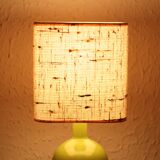 Lampe boule en bois vert pomme années 70