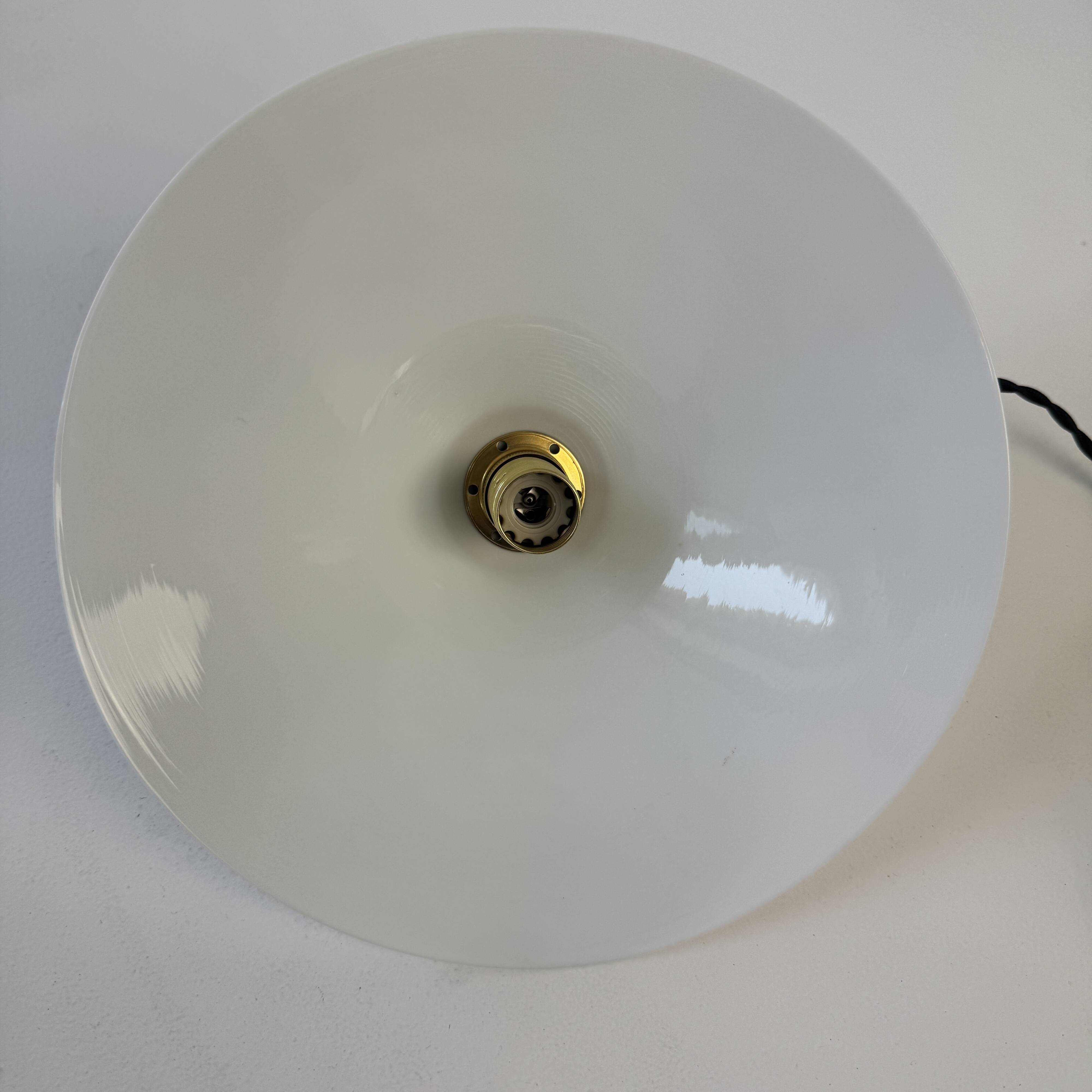 Antique vintage opaline conical pendant light