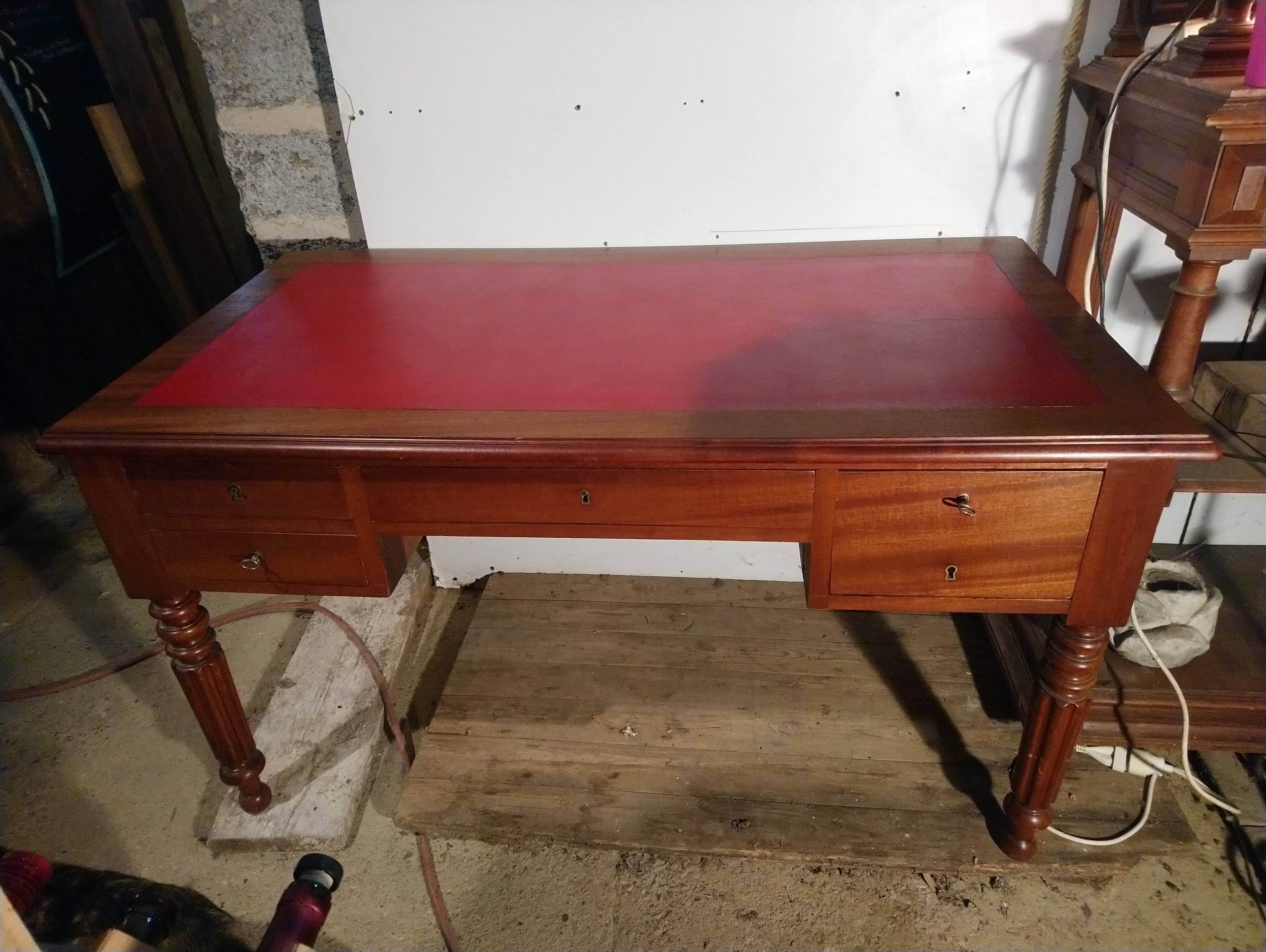Louis Philippe style walnut desk.