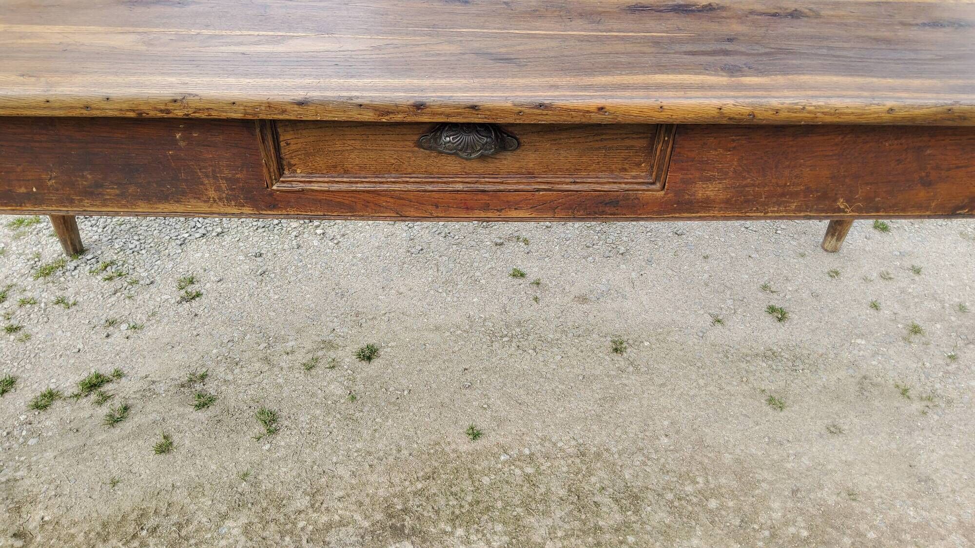 Farmhouse table NINETEENTH CENTURY OAK 200cm feet spindles 3 drawers belt