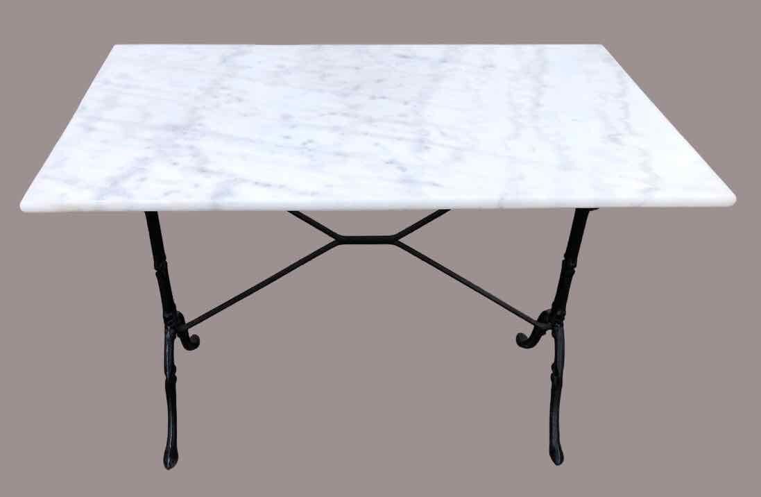 Marble and cast iron bistro table