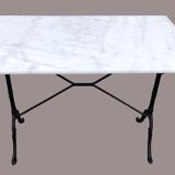 Marble and cast iron bistro table