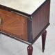 Set Of 2 Italian Midcentury Walnut Burl And Brass Bedside Tables / Cabinets