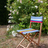 Canvas and wood chair, 50s