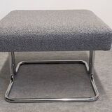 Set of 4 ottoman stools and 1 tubular coffee table, 1960s-70s