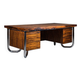 Makassar ebony executive desk with chromed futuristic legs, 1970s