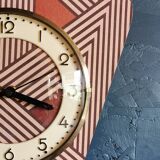 Vintage clock asymmetrical silent wall clock "pink copper"