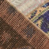 2x8 Short Blue Beige Vintage Runner Rug, 58x250Cm