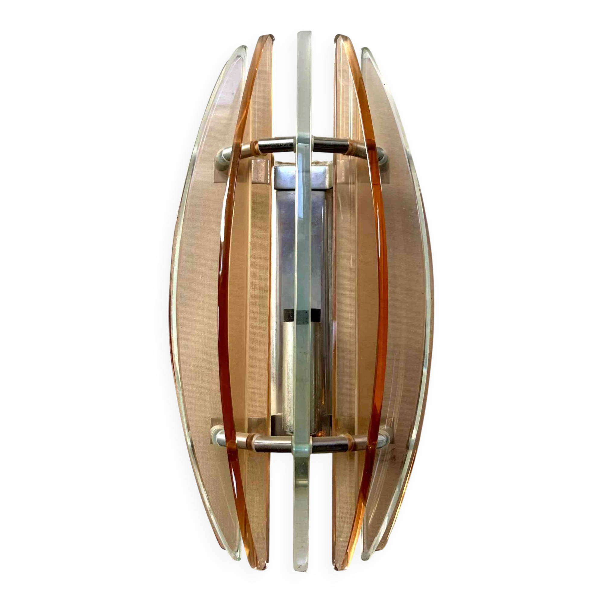 Crystal wall light Veca Italy for Fontana Arte