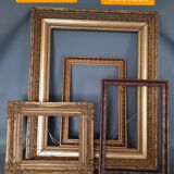 Old mirror beveled frame louis xvi style gilded stucco wood 58x48,5 cm sb