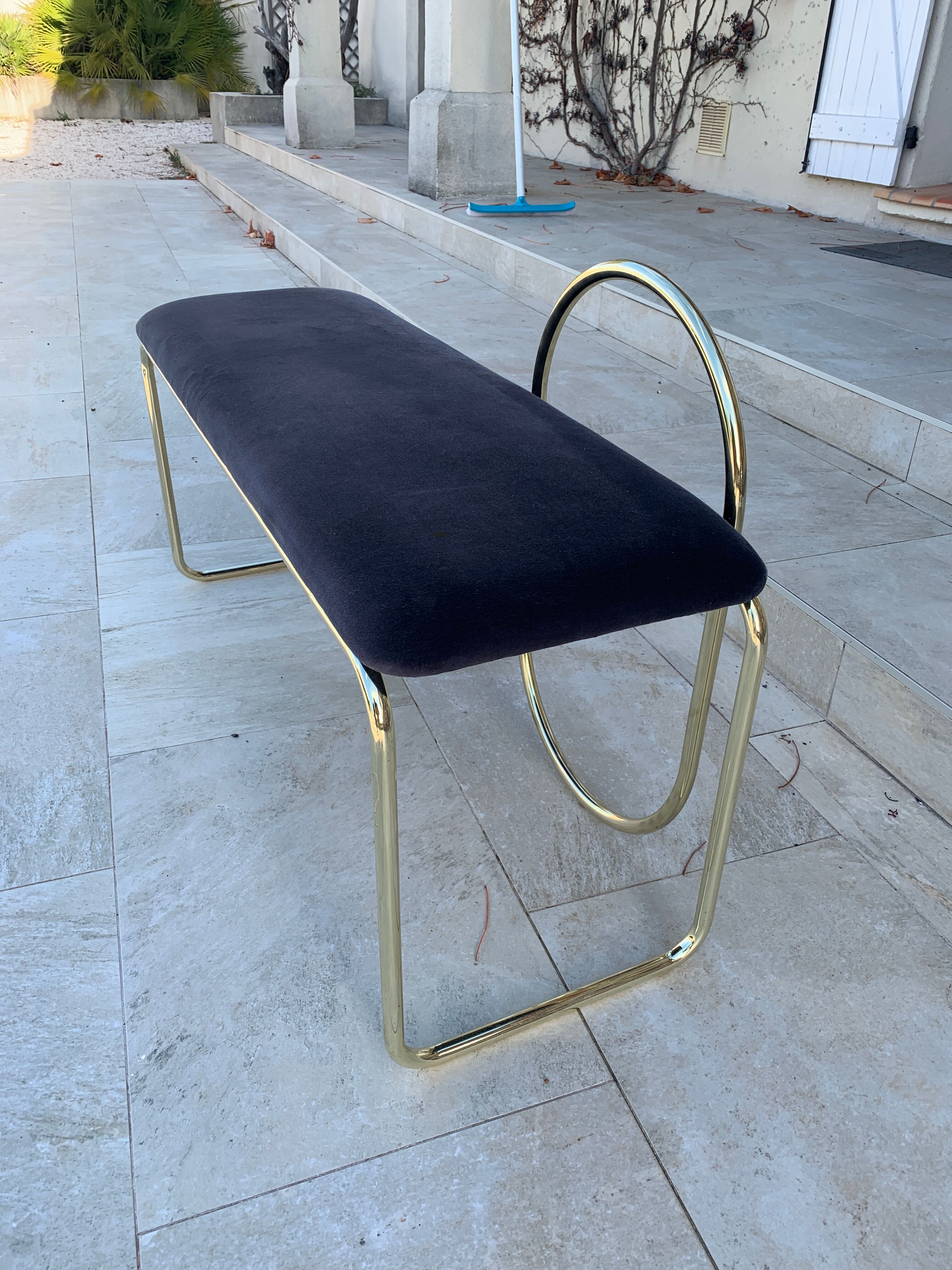 Angui aytm bench - anthracite velvet