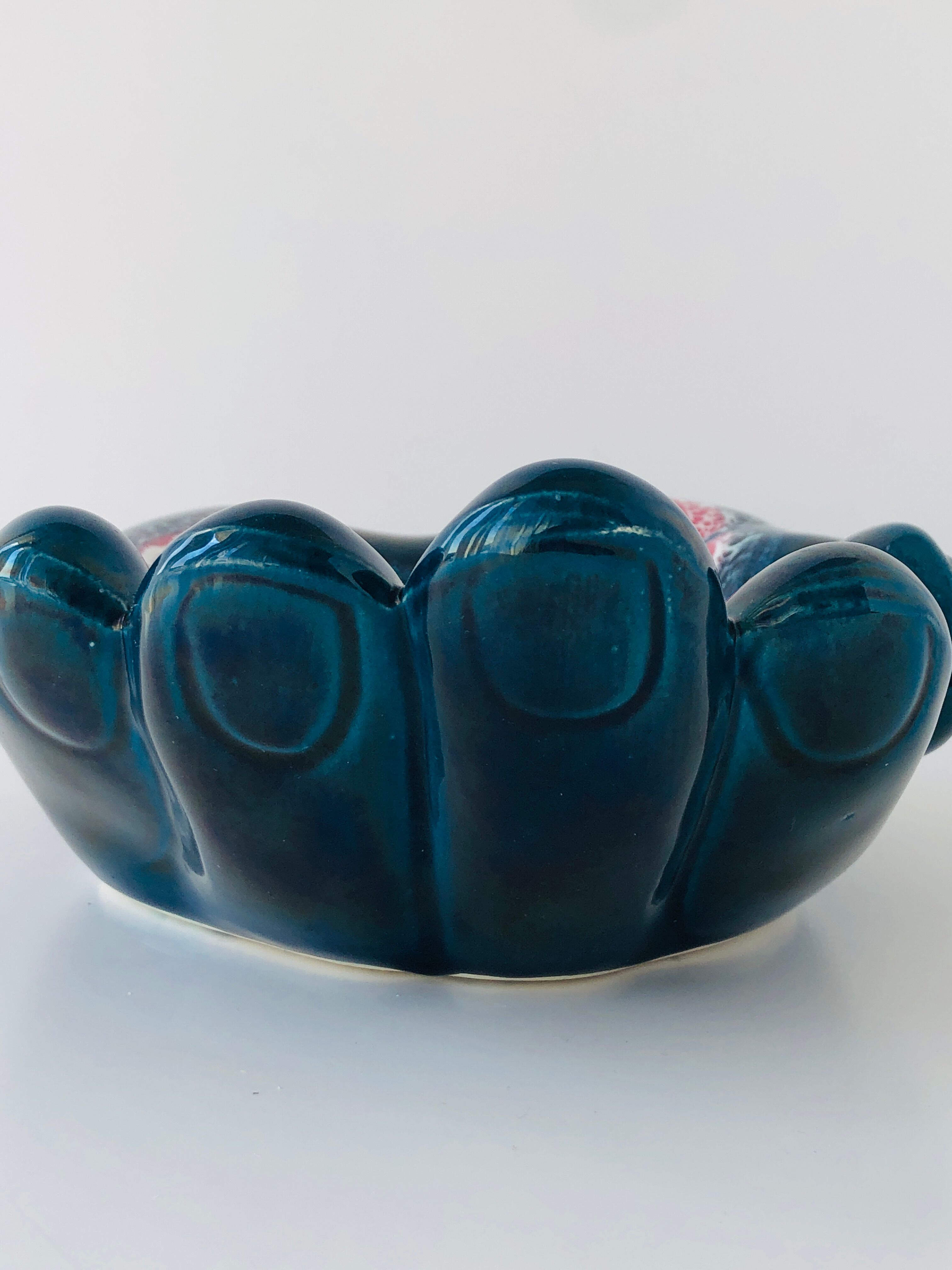 Empty hand oil blue pocket Vintage Vallauris