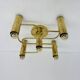 Vintage mid-century modern brass ceiling lamp Leola flushmount by Sciolari, Germany, 1970s