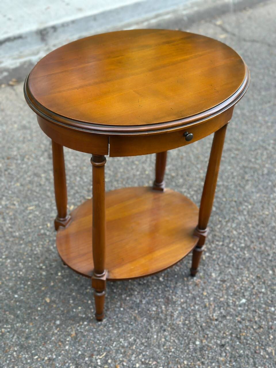 Bouillotte table guéridon oval in Louis XVI style certified NF Furniture