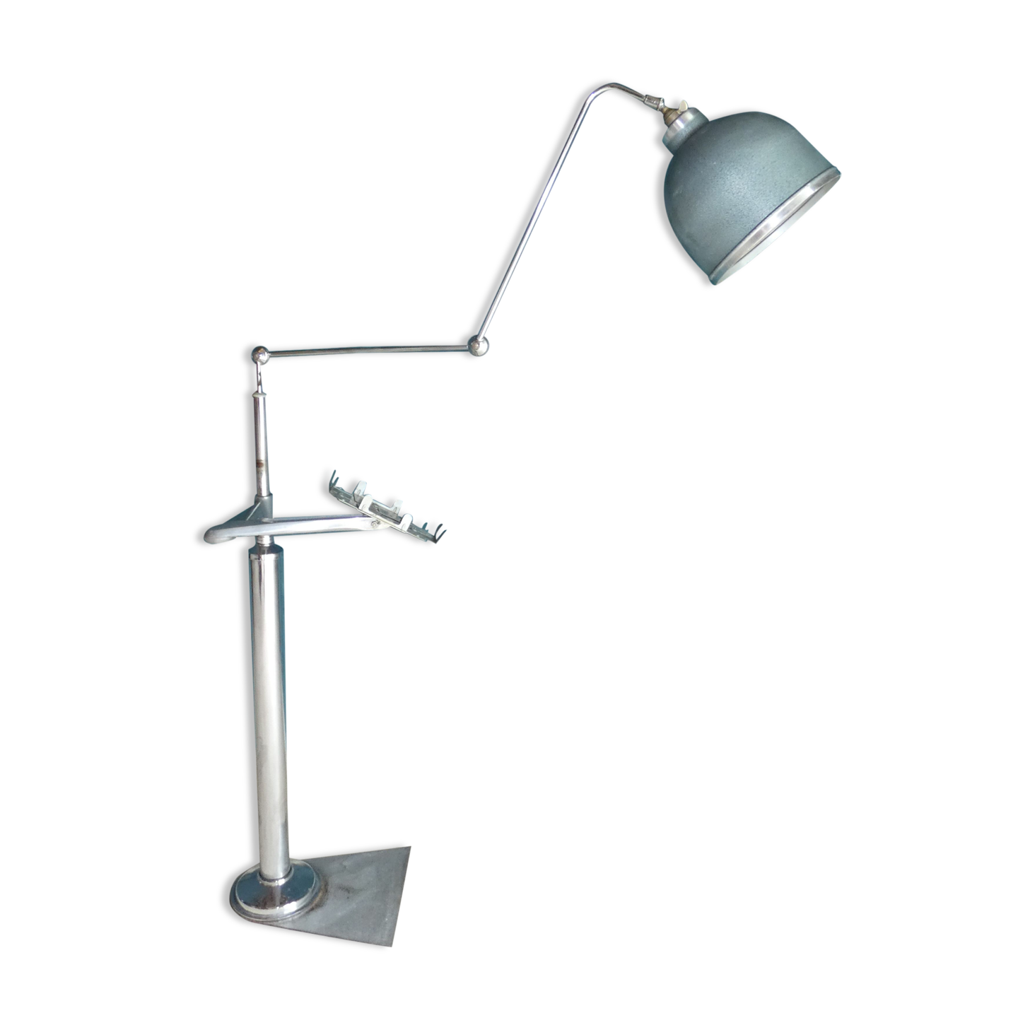 Atelier xxl industrial floor lamp with circa 1950 tablet phone holder