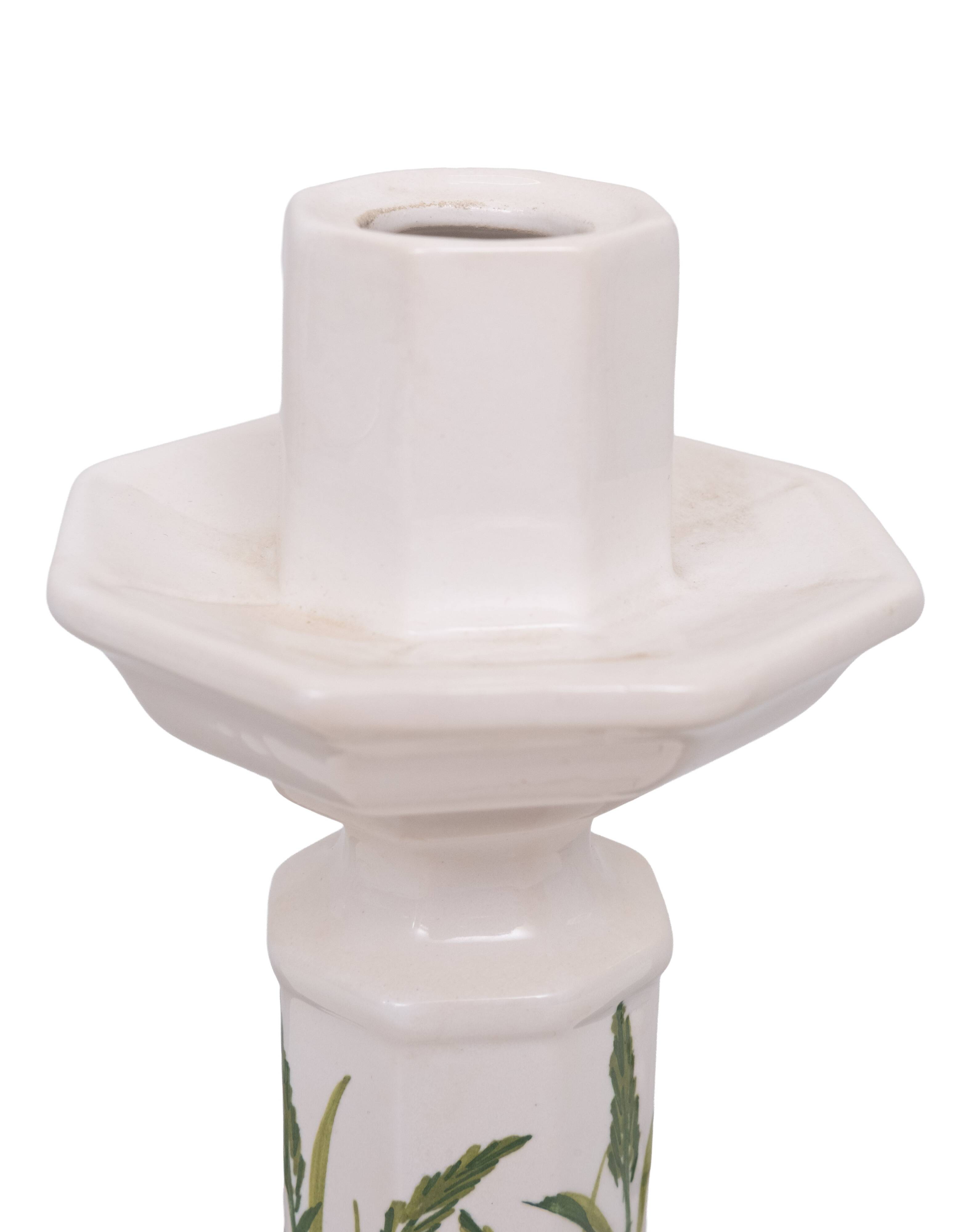 set of 3 Ceramics Candlesticks and Jardiniere by Bassano Italy 1970s