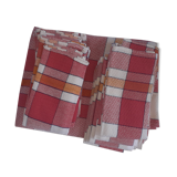 1 Tablecloth + 11 red and white tile towels