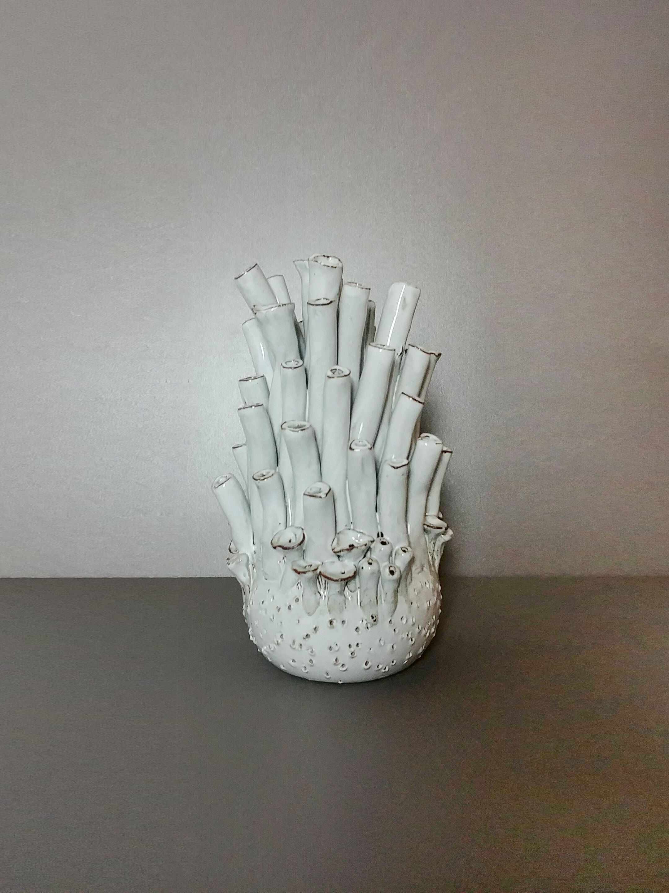Enamel ceramic coral vase
