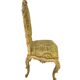 Set of 4 Venetian style sculpted wooden chairs, cream and gold, Italy.