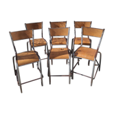 Lot of 6 vintage school chairs