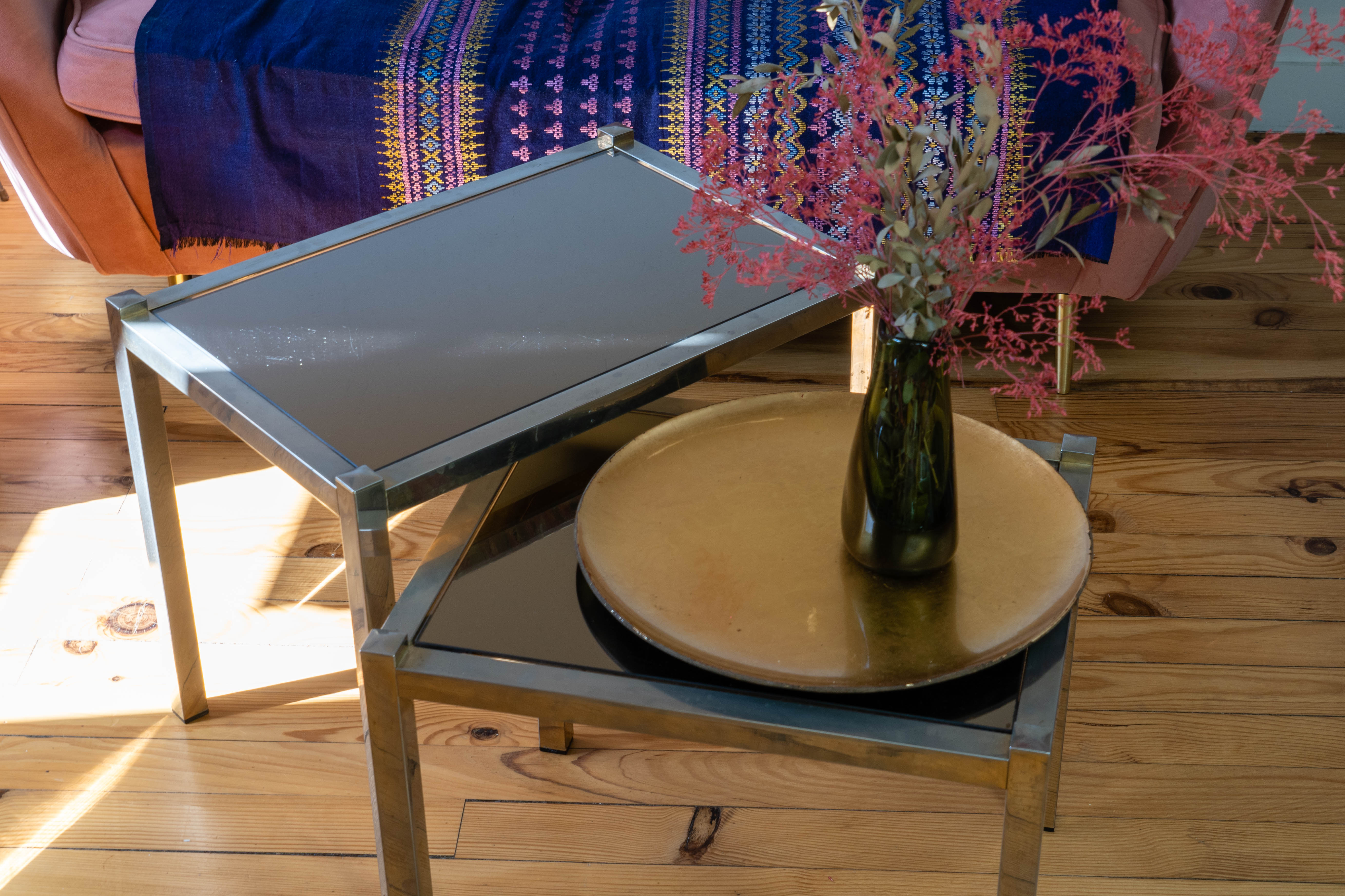 Brass nesting coffee tables