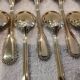 12 Ercuis gold-plated metal mocha spoons with pearl decor, 10.1 cm