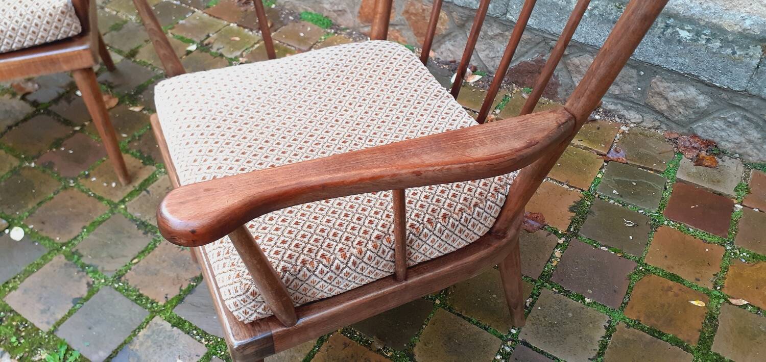 Pair of vintage fan armchairs from the 60s, Baumann edition.
