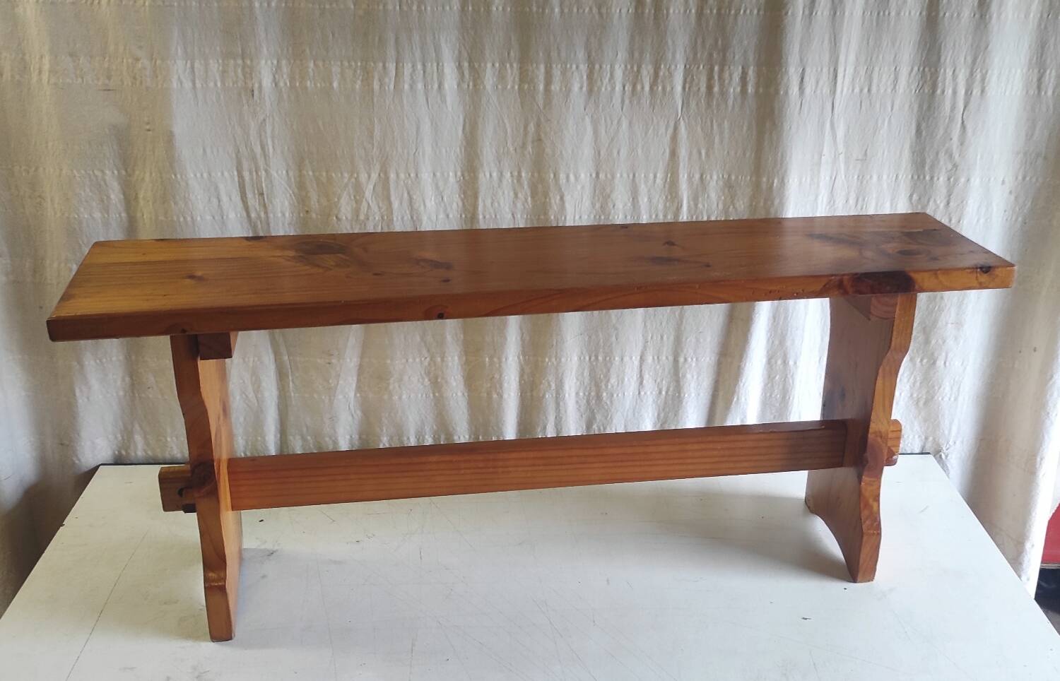 Solid wood bench - mid 20th century