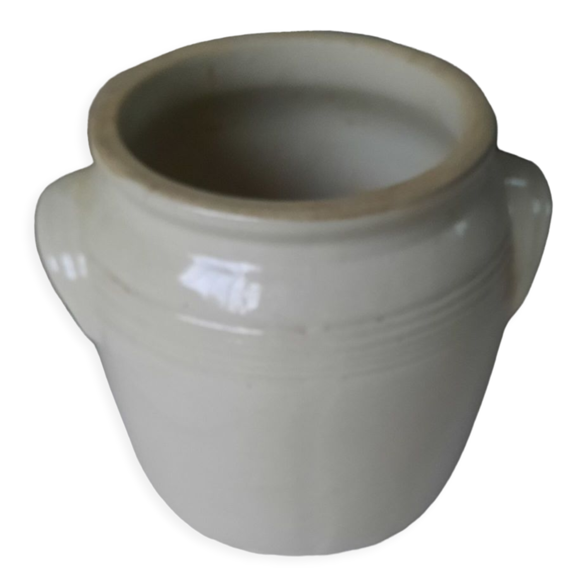 Beige glazed stoneware pot
