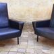 Pair of armchairs vintage year 60 imitation black leather