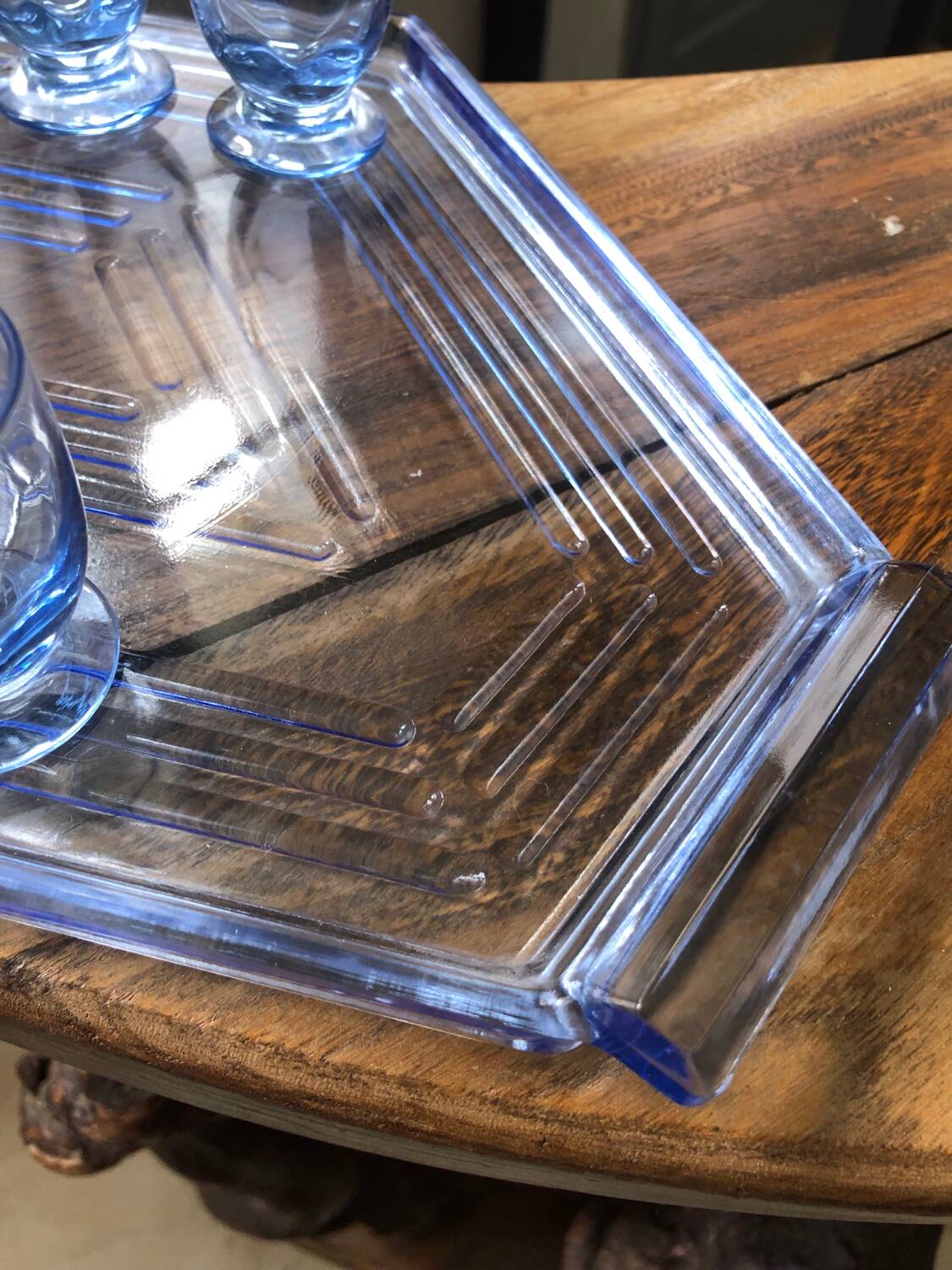 Carafe, glasses, tray