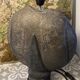 Ceramic lamp base - Vintage Raku grey/black