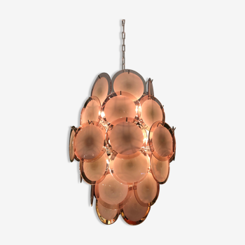 Murano Chandelier with 42 Crystal Disks design Gino Vistosi, 1970s