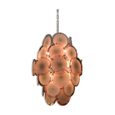 Lustre de Murano avec 42 disques de cristal design Gino Vistosi, années 1970
