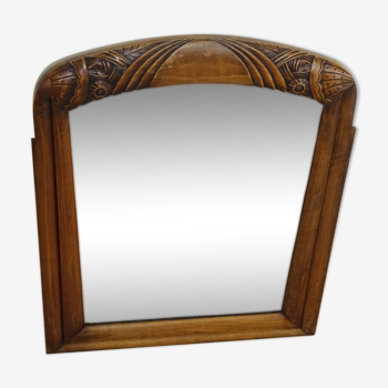 Miroir en bois des années 30 - 57 x 67 cm