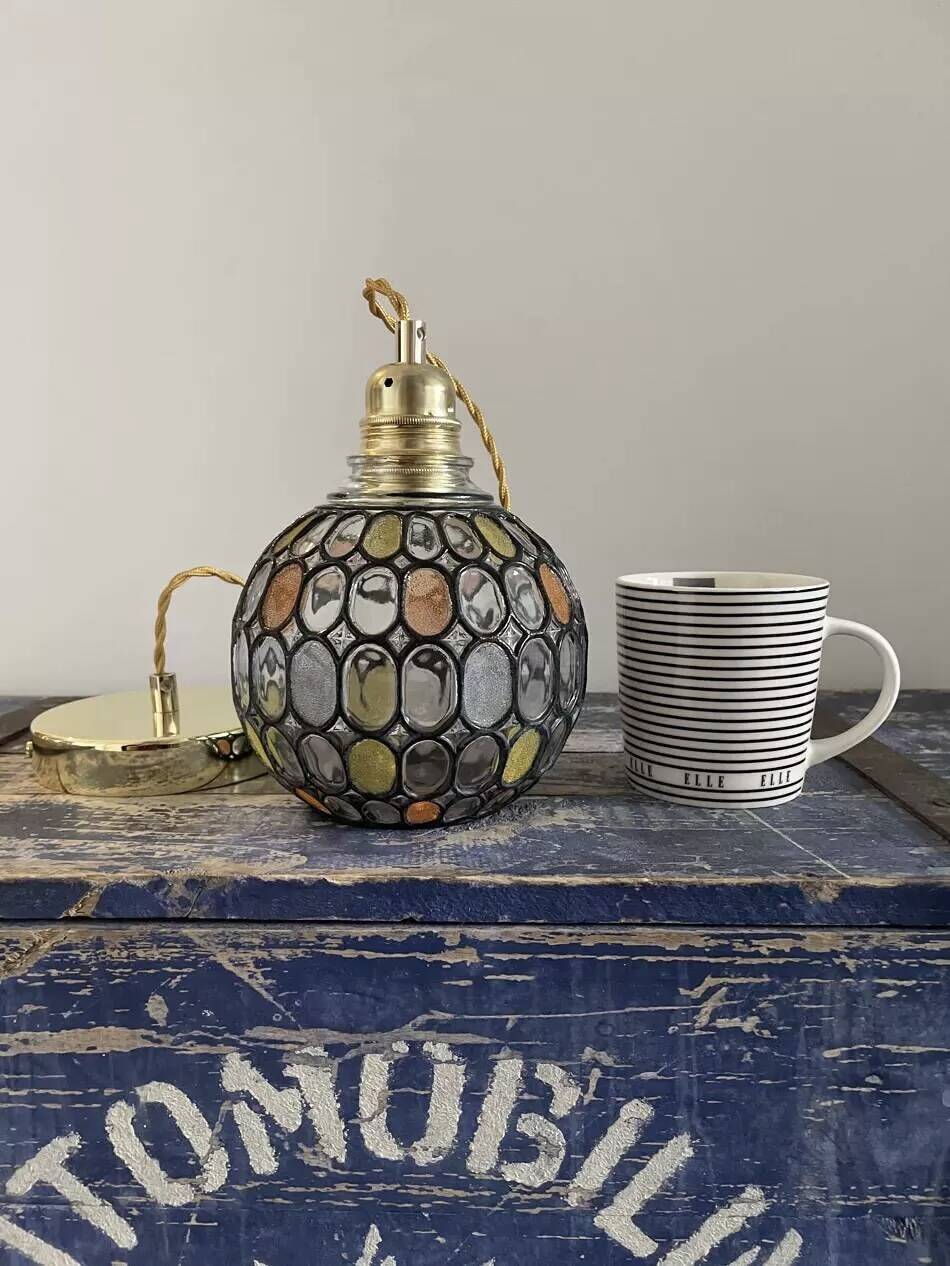 Vintage faceted pendant light