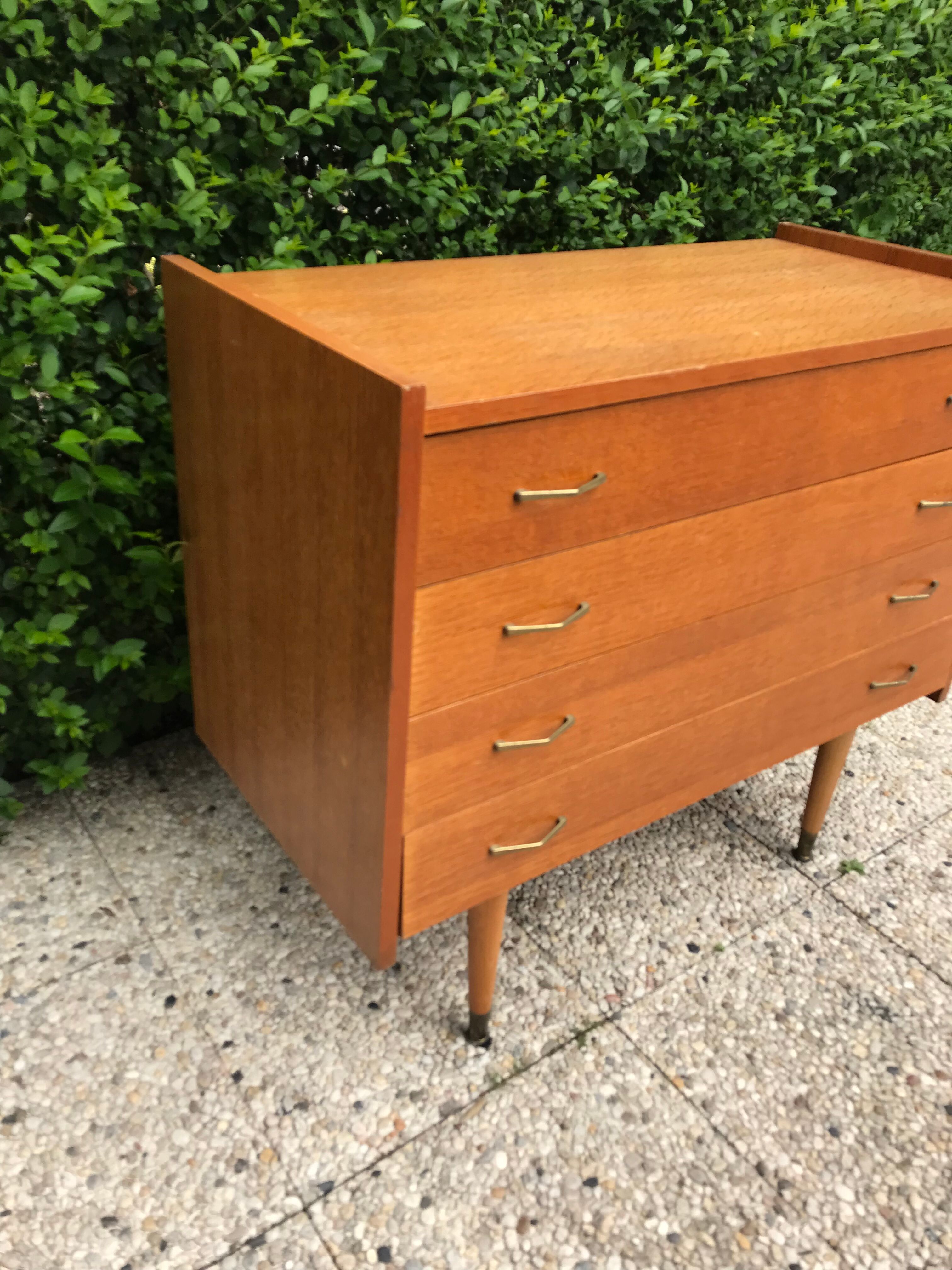 Vintage chest of drawers spindle feet