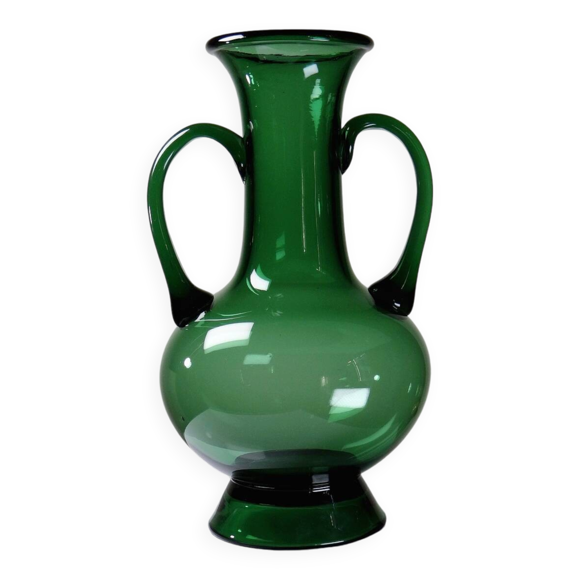 Vintage mouth-blown Etruscan style Empoli amphora vase