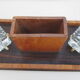 Wood inkwell and art deco glass