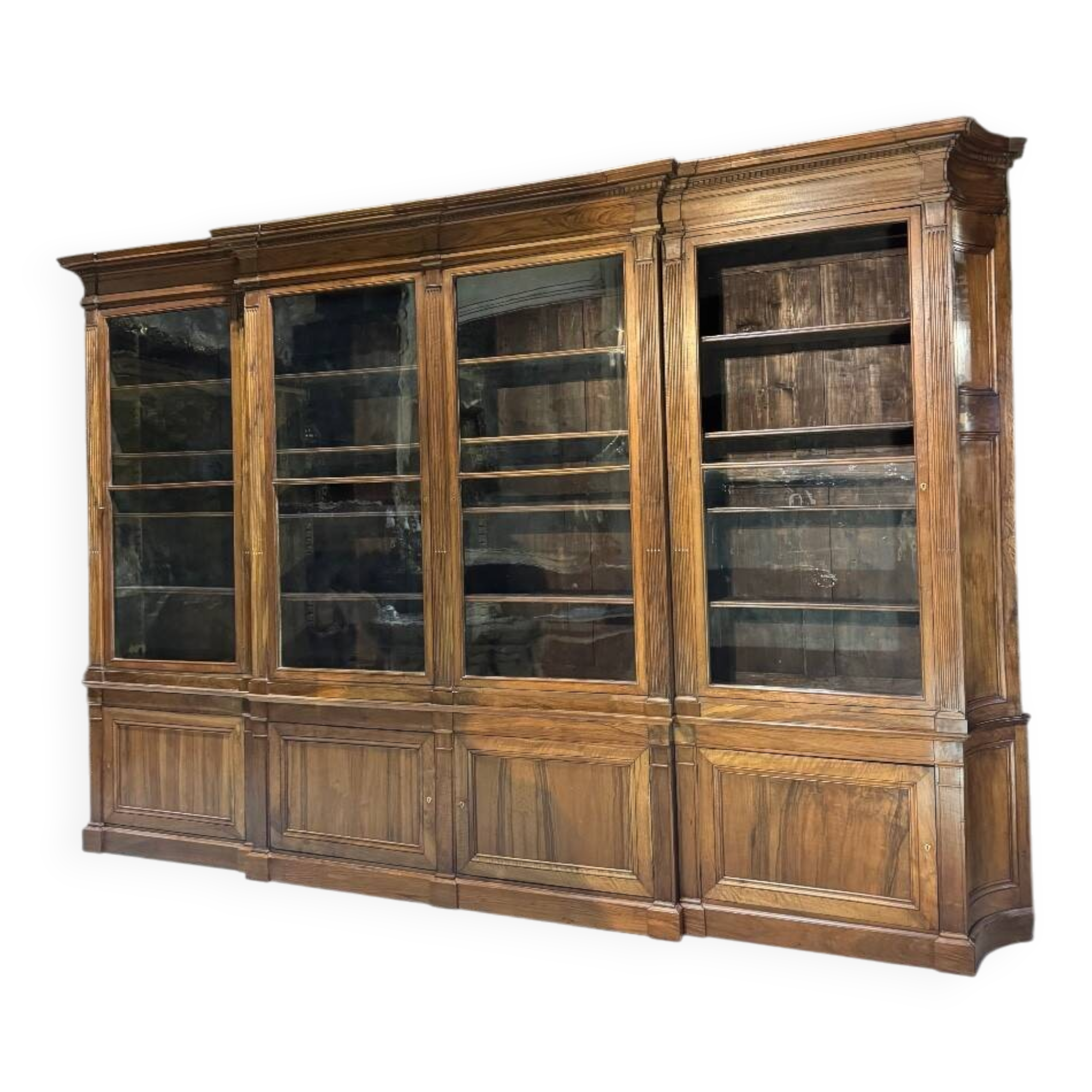 Louis XVI style library from the late 18th century in walnut.